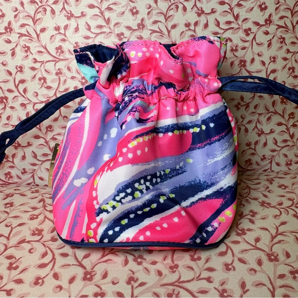 Lilly Pulitzer Oh My Guava Small Drawstring Cosmetic or Jewelry Bag